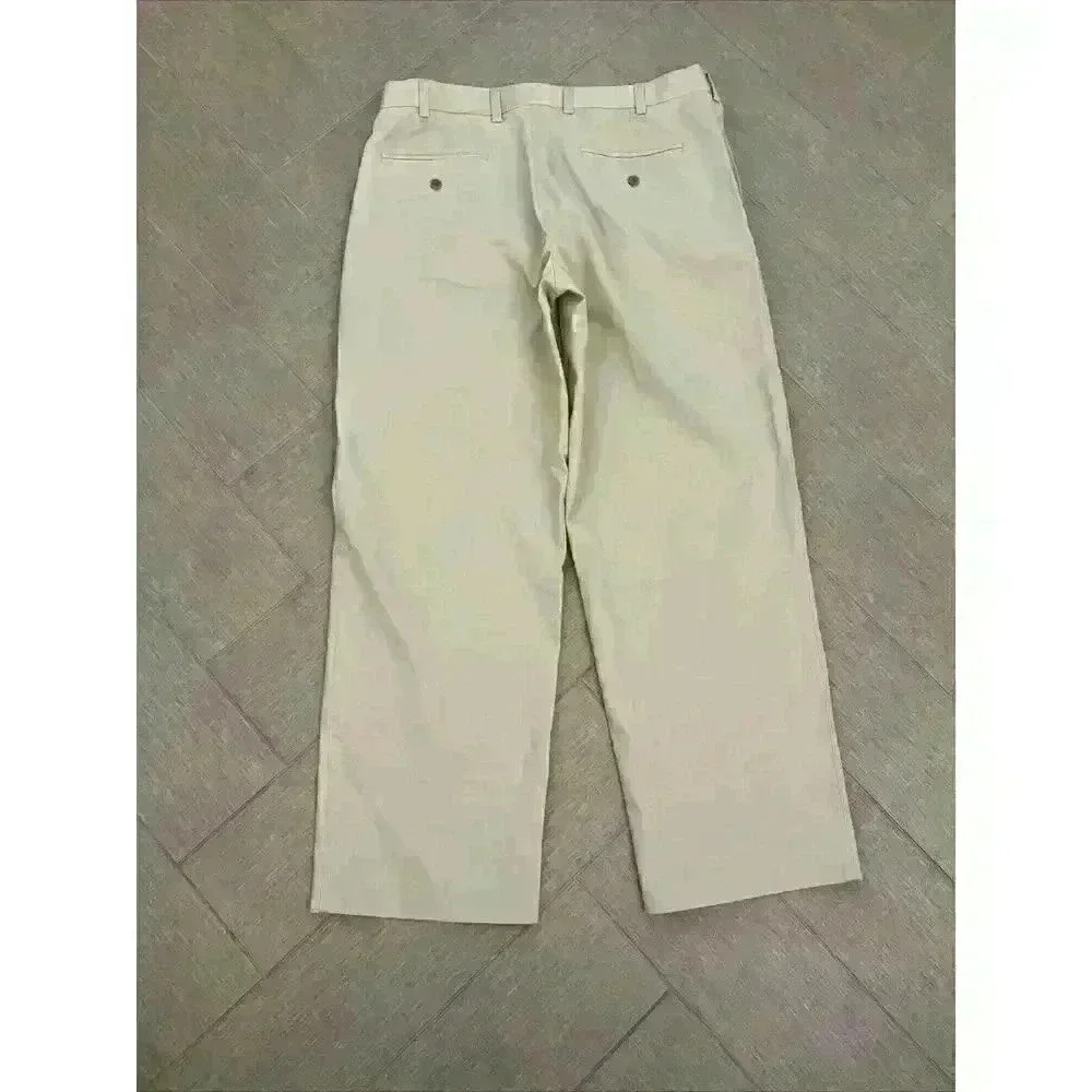 IZOD Mens Chino Flat Front Straight Fit Pants 36 X 30 Good Condition Khaki Tan‎